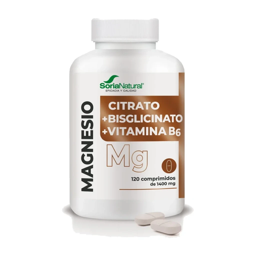 Citrato de Magnesio + Bisglicinato de Magnesio + Vitamina B6 120 comprimidos